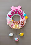 Personalized Handmade Kids name hanging- Baby with Teddy