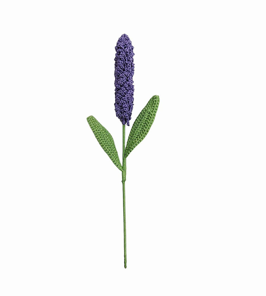 Happy Threads|Lovely Lavenders, Eco-Friendly Handcrafted Single Stem Crocheted Flowers - Child-Safe, Lead-Free, Sustainable Decor & Gift Solution
