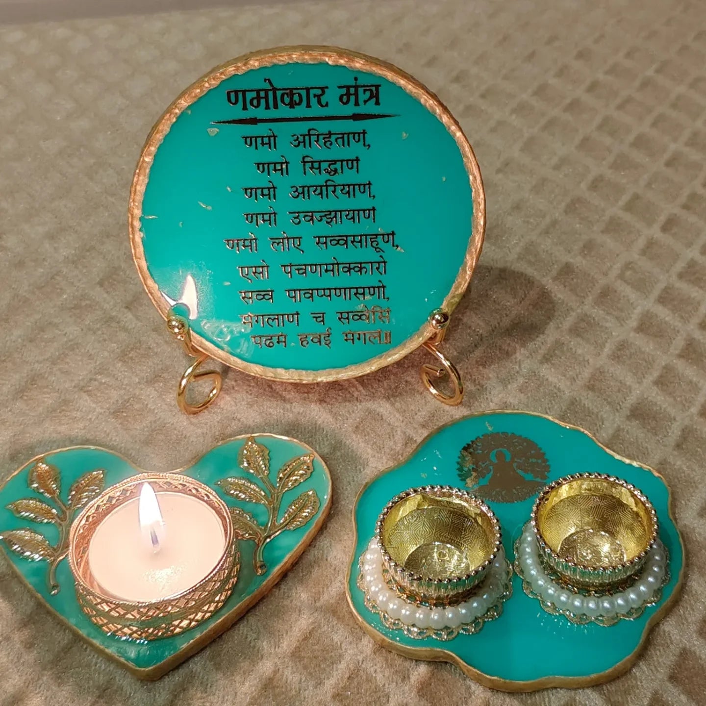 Resin Navkar Mantra Set of 3 - Hunar Hatti
