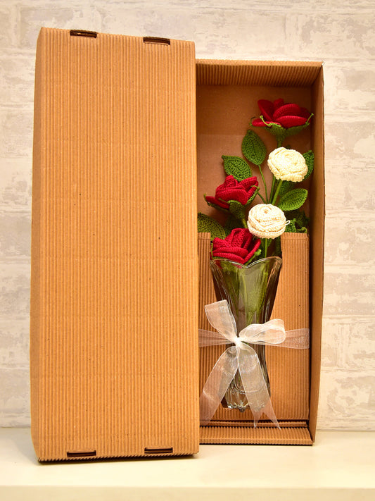 Timeless Elegance: Crochet Rose Bouquet