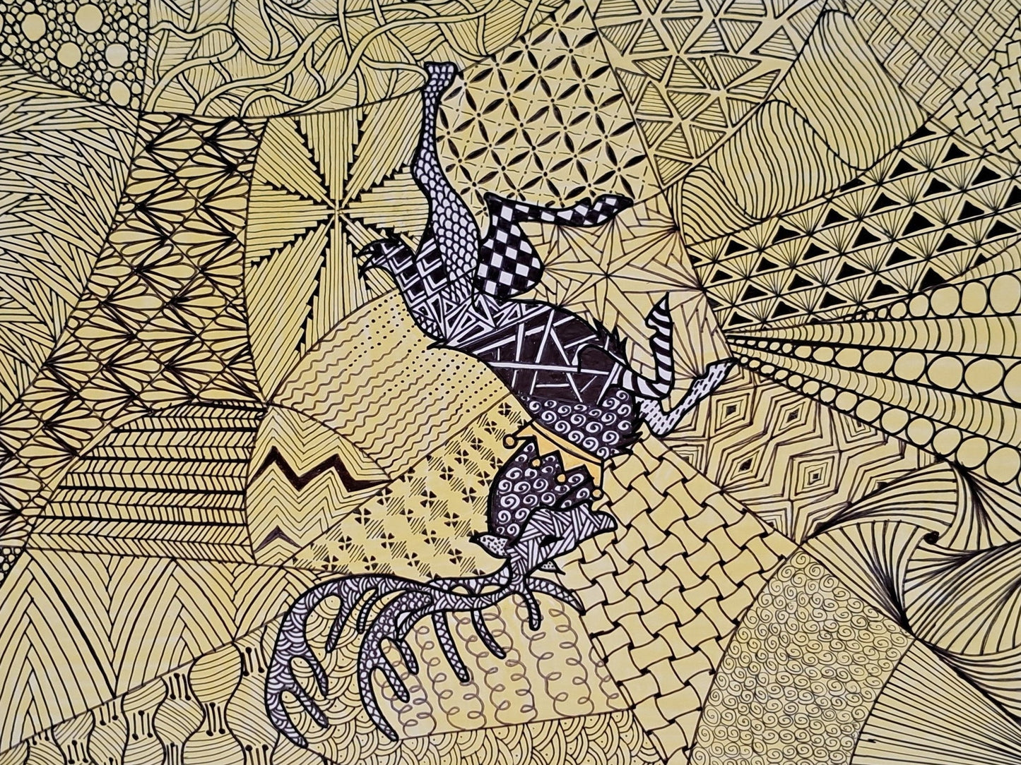 Pattern art -Photo paper with permanent marker pen's painting