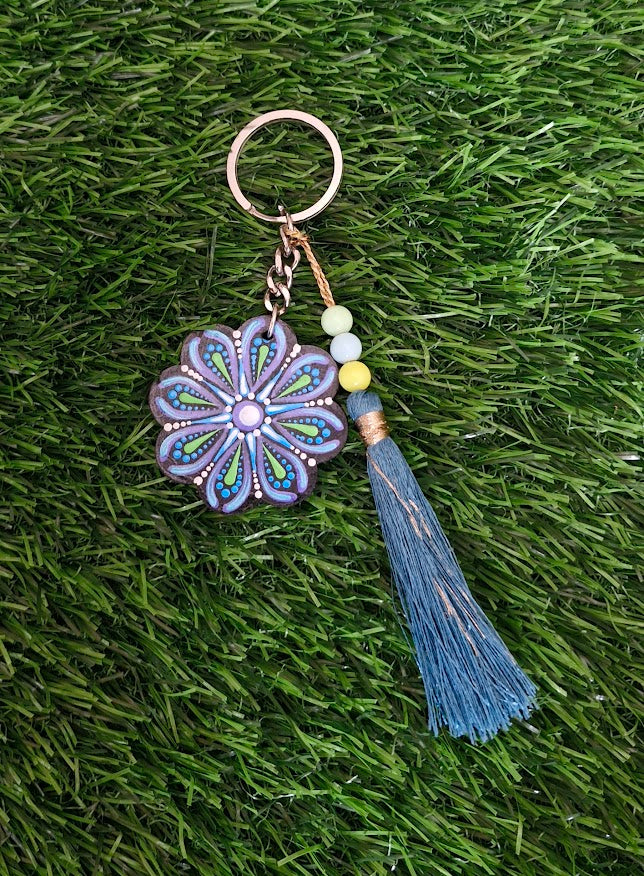 Mandala art key chain