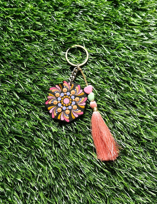 Mandala art key chain
