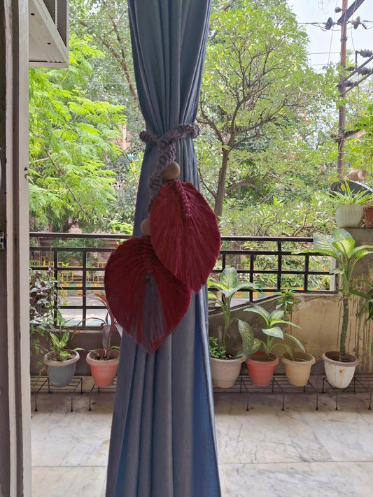 Macrame-Leaf Curtain ties - Hunar Hatti