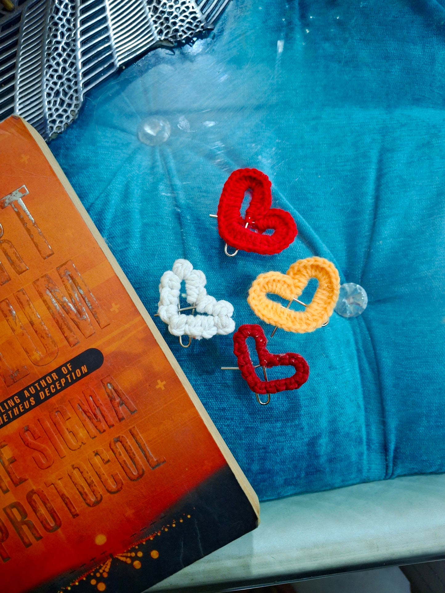 Crochet n macrame paperclip Book mark