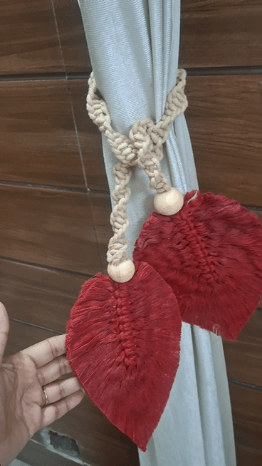 Macrame-Leaf Curtain ties