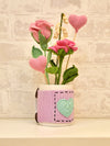 Blooms of Affection: Crochet Rose & Heart Mug Bouquet - Hunar Hatti