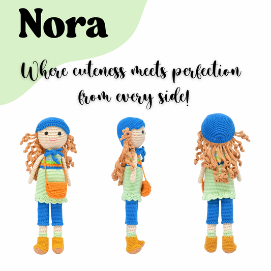 Happy Threads | Nora Crochet Doll | Handmade Artisanal Toy | Whimsical, Eco-Friendly Gift for Kids & Collectors