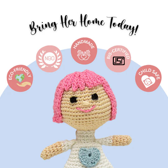Moffee – Adorable Kind Doll | Handmade Crochet Soft Doll for Playful Hearts | Mini Amigurumi Collectible