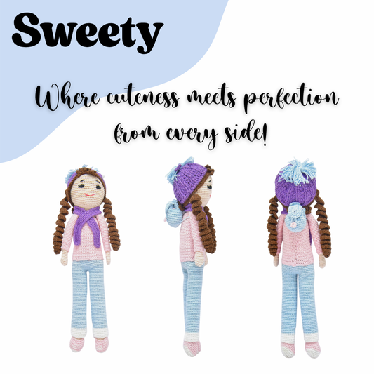 Happy Threads | Sweety – The Crochet Darling | Ethically Made Handmade Doll for Kids & Collectors