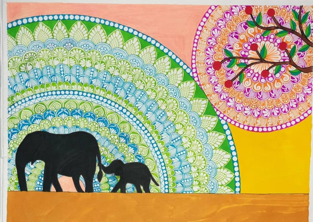 Mandala-Gentle giants: An ode to Mother's Love