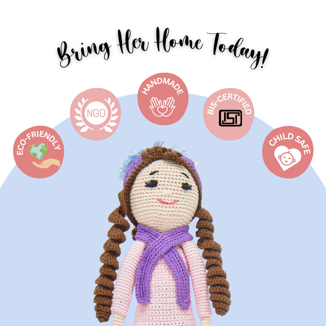 Happy Threads | Sweety – The Crochet Darling | Ethically Made Handmade Doll for Kids & Collectors