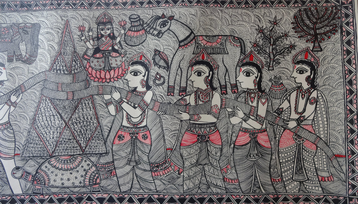 Sagara Madhanam in Madhubani Painting - Hunar Hatti