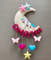 Personalized Handmade Kids name hanging-Unicorn on the moon