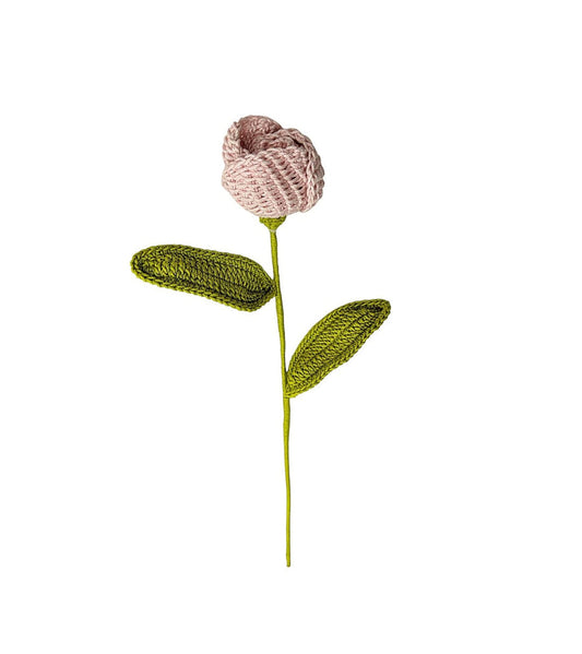 Happy Threads| Blooming Layered Tulips, Eco-Friendly Handcrafted Single Stem Crocheted Flowers - Child-Safe, Lead-Free, Sustainable Decor & Gift Solution