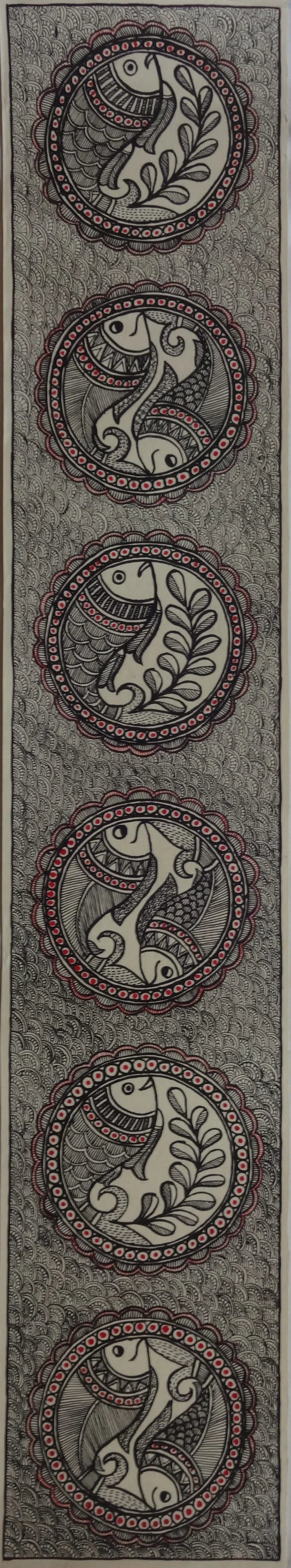 Single & Pair Fish in Madhubani Painting - Hunar Hatti