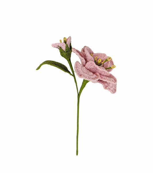 Happy Threads | Crochet Hibiscus Flower in Tropical Pink | Handmade Decorative Bloom for Home - Hunar Hatti