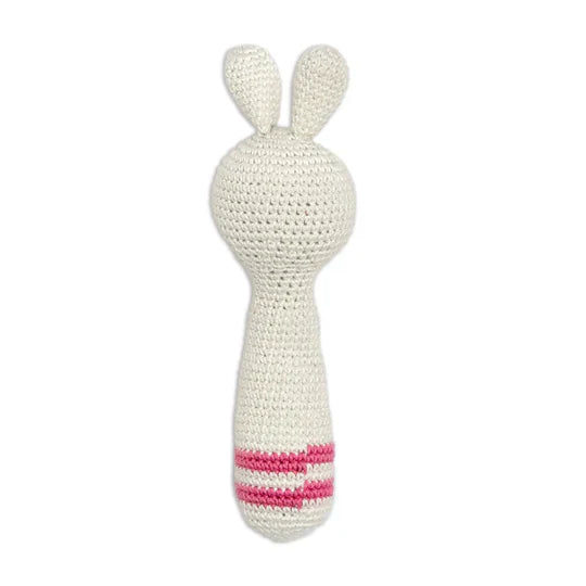 Happy Threads | Cuddly Bunnies Hand Rattle-Sensory Toy for Infants & Toddlers - Hunar Hatti