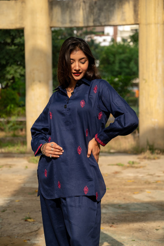 Hand embroidered Aari work Co-ord set