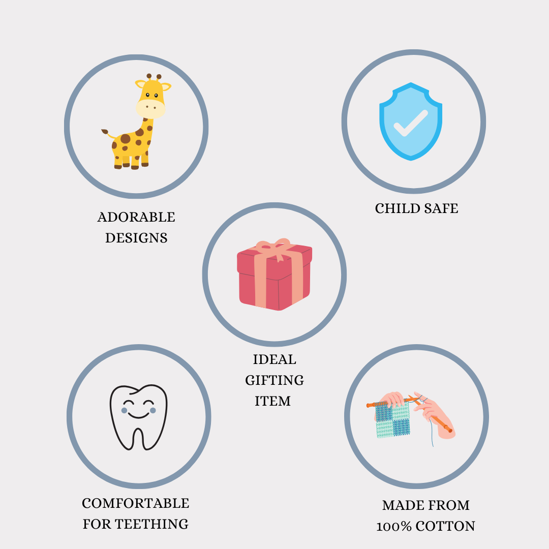 Happy Threads | Soft Handmade Crochet Dolphin Rattle for Infants