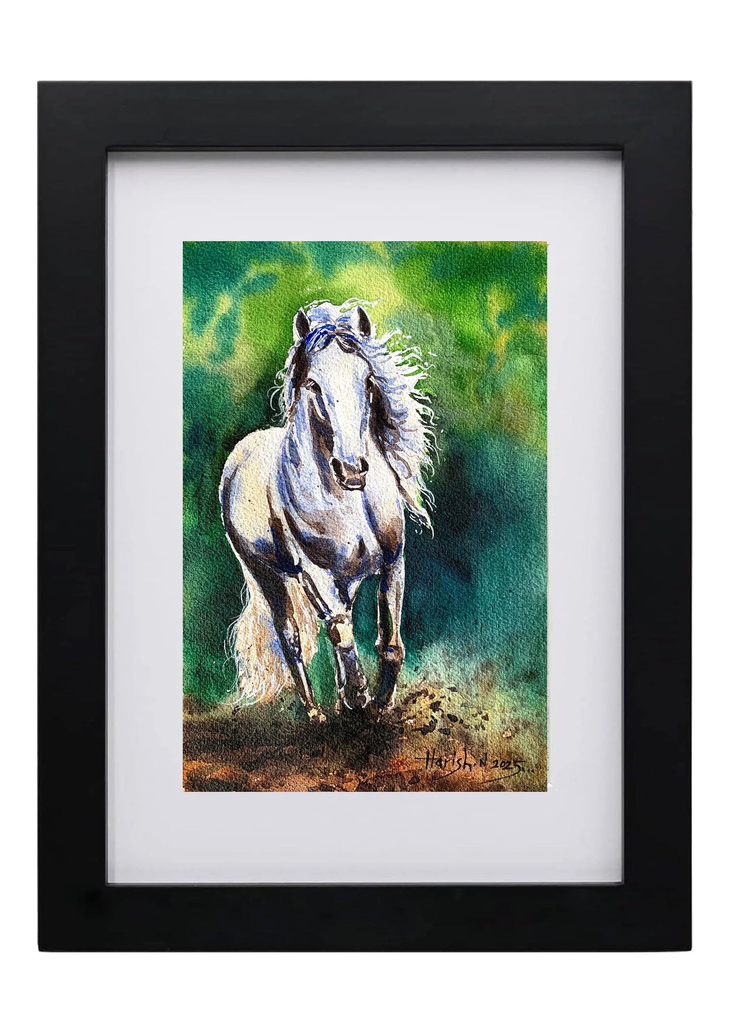 Horse Watercolor Painting - Hunar Hatti