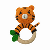 Happy Threads | Joyful Tiger Rattle – Handmade Crochet Baby Companion Toy - Hunar Hatti