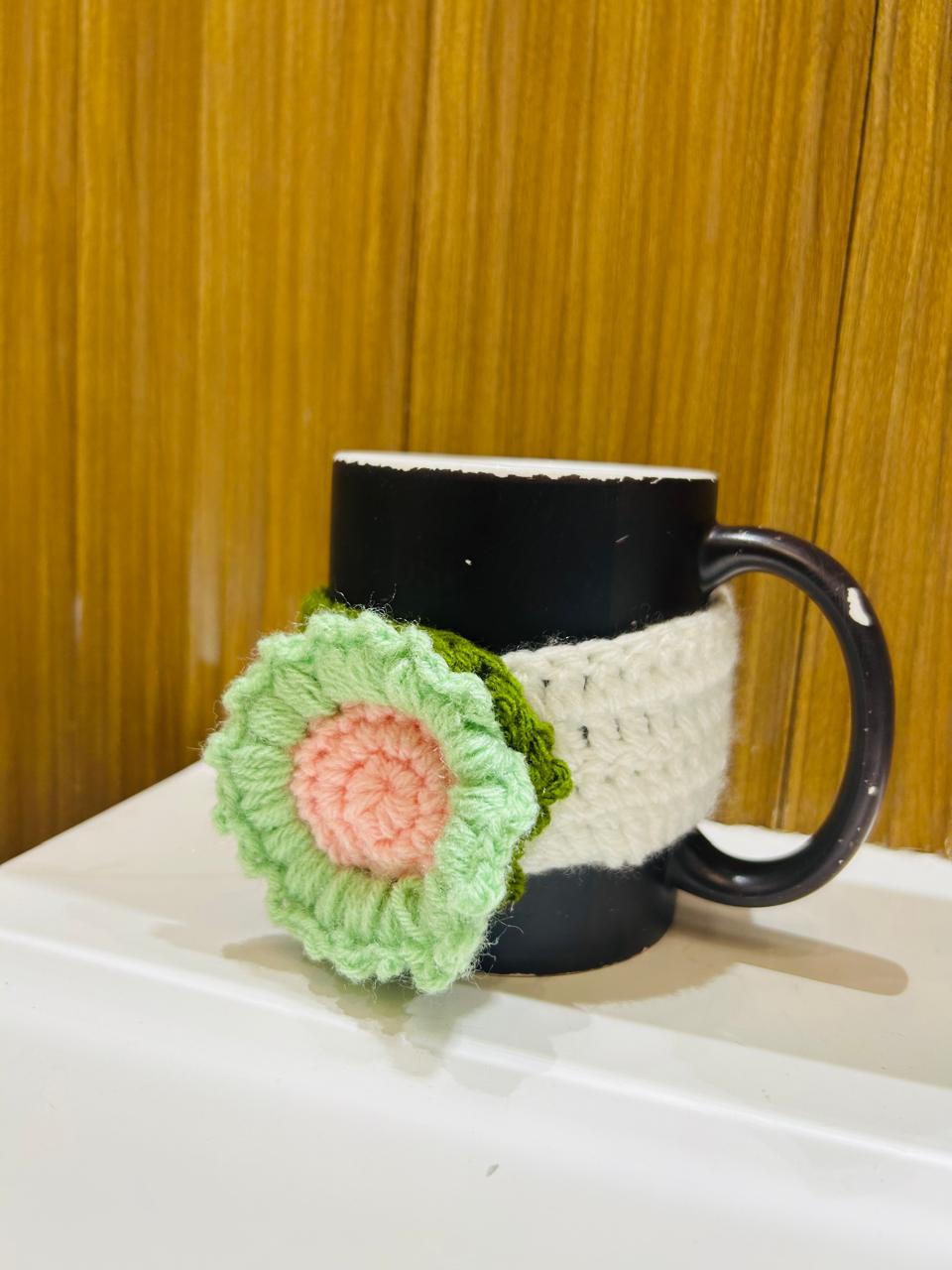 Crochet work- Curtain holder cum Cup cover