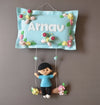 Personalized Handmade Kids name hanging- Boy on swing