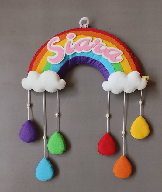 Personalized Handmade Kids name hanging- Rainbow Hanging
