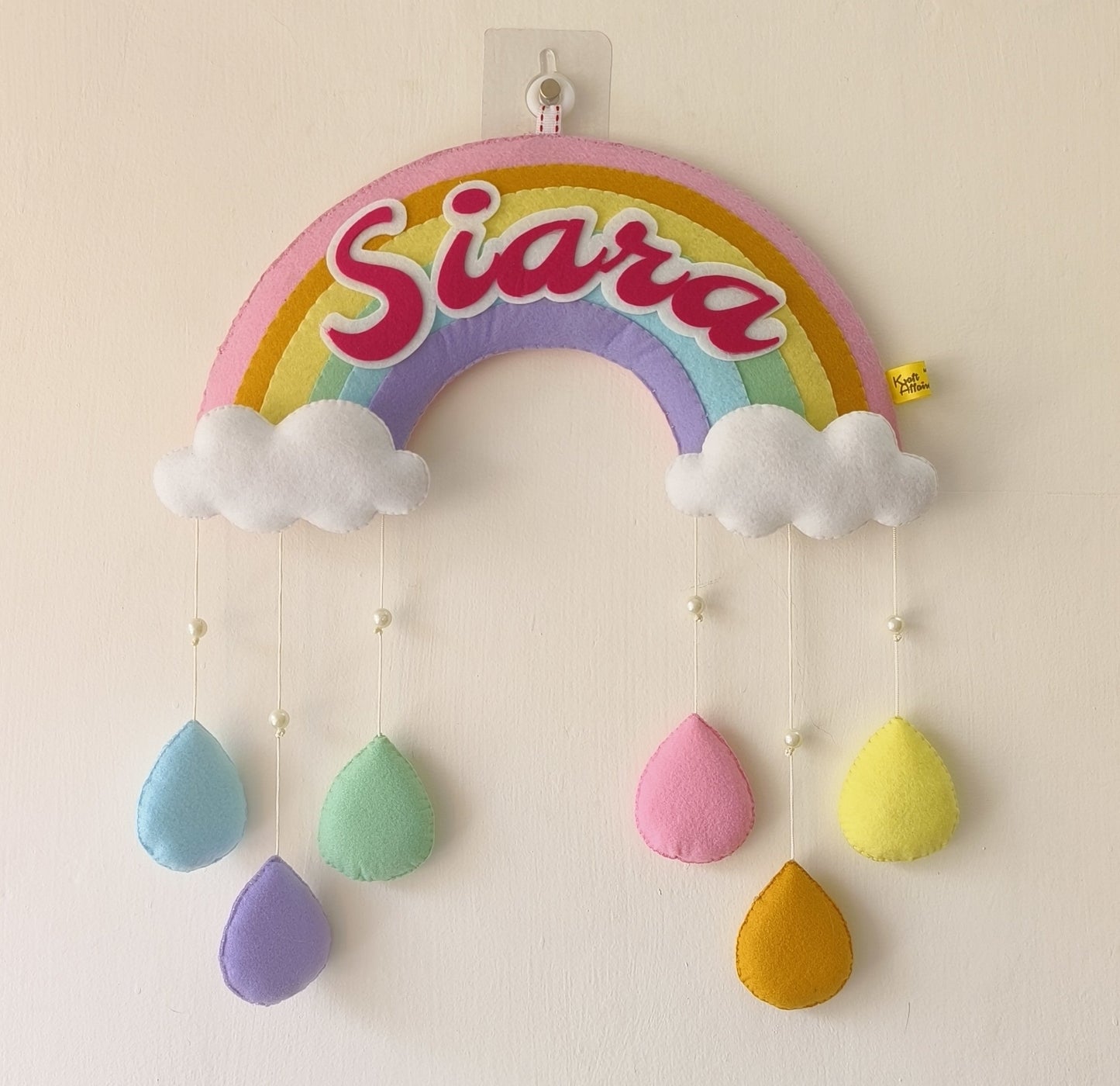 Personalized Handmade Kids name hanging- Rainbow Hanging