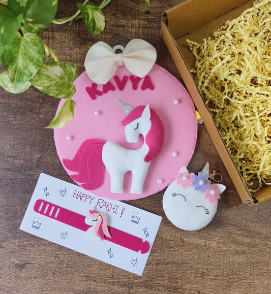 Kids hanging -Unicorn Rakhi Hamper