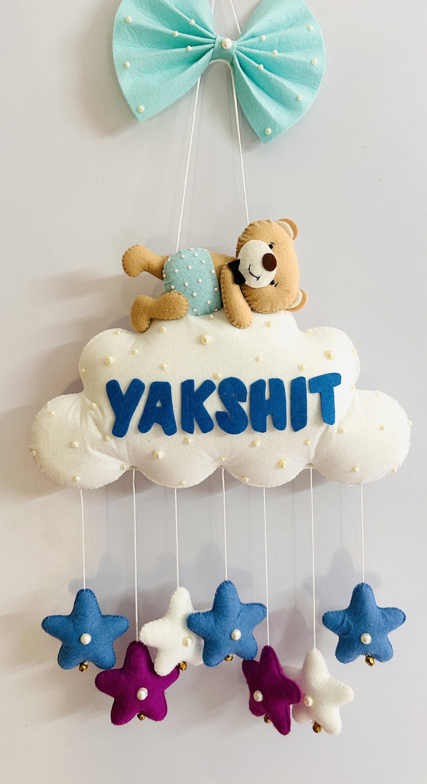 Kids hanging -Teddy on cloud