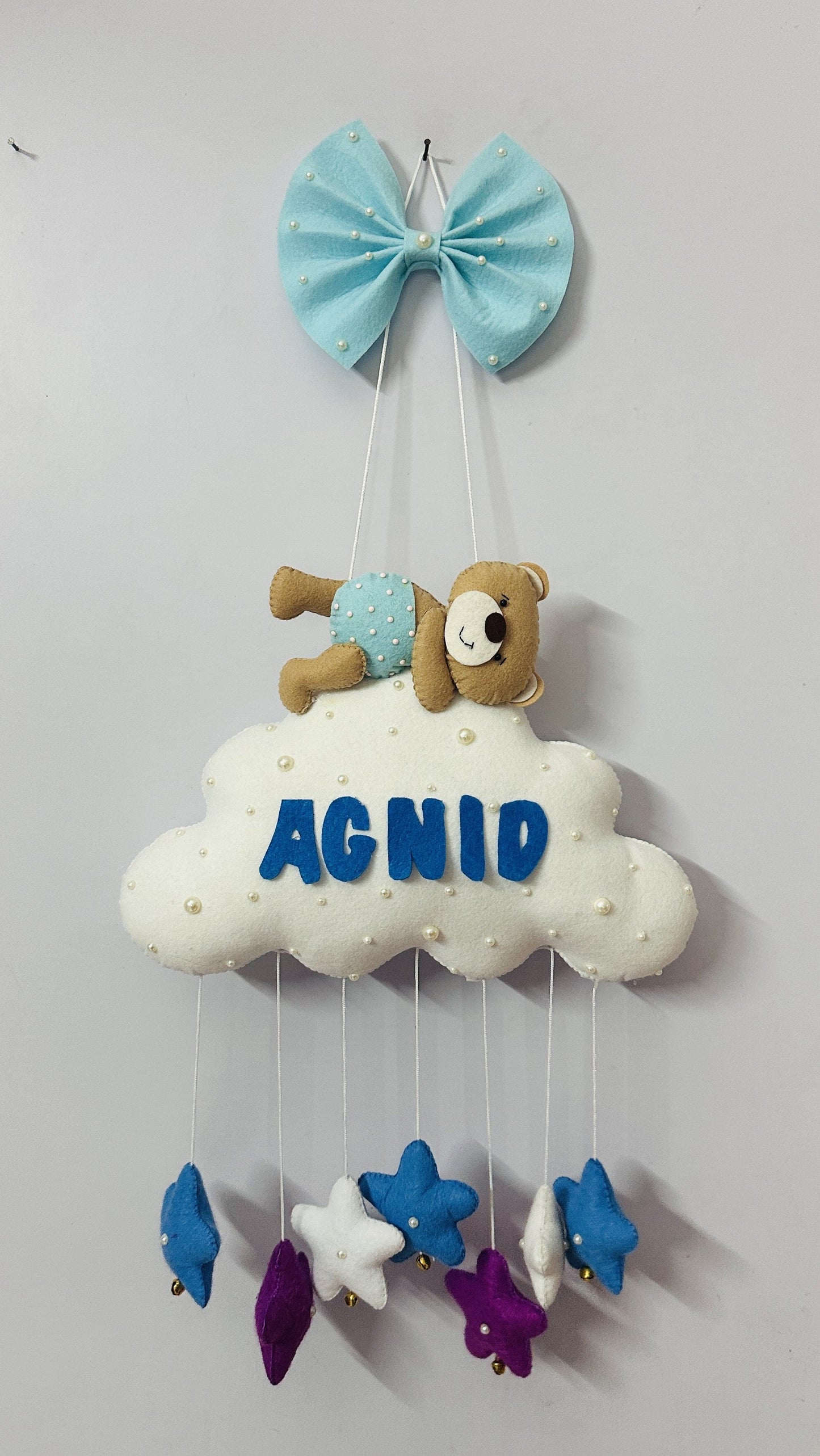 Kids hanging -Teddy on cloud