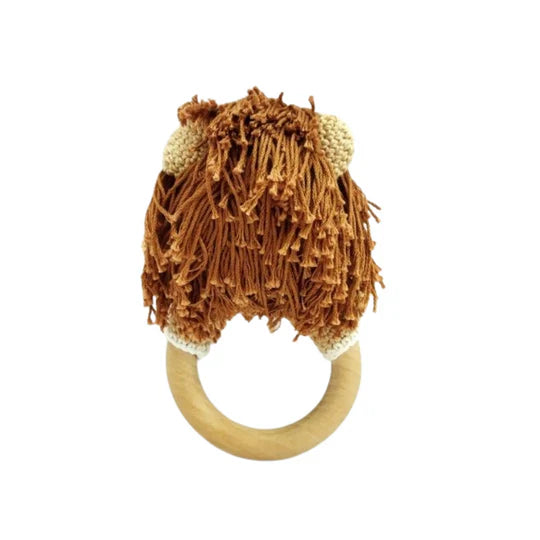 Happy Threads | Handmade Crochet Lion Teether - Adorable Baby Toy, Perfect Gift! - Hunar Hatti