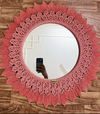 Macrame round mirror