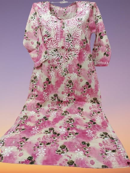 Lucknow special Chikankari-Hand embroidered Women Kurti