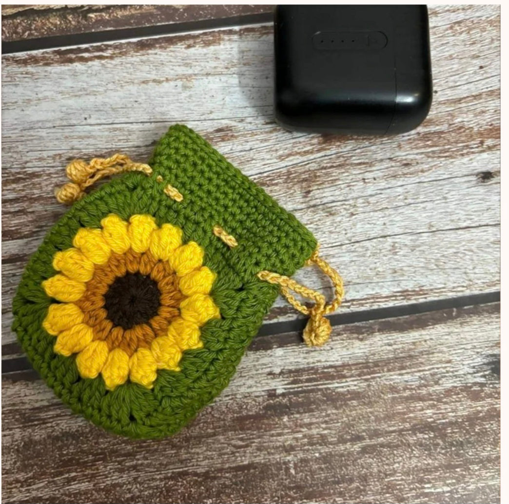 Sunflower airpod/earpod potli/ mini pouch