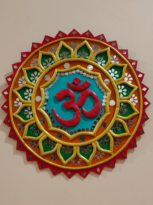 Handmade Lippan Art for Home Décor - Sacred Symbol of OM