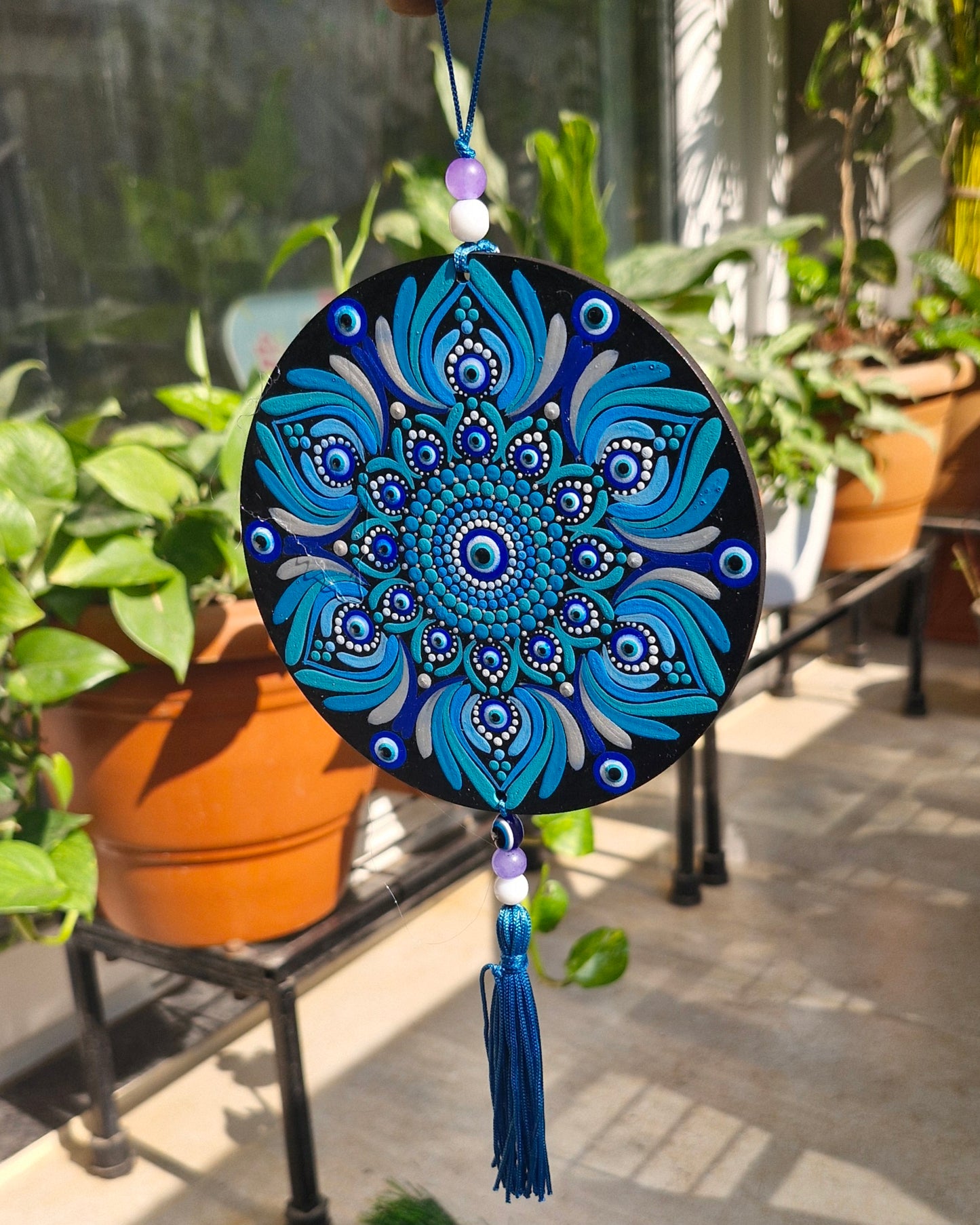 Mandala art evil eye hangings
