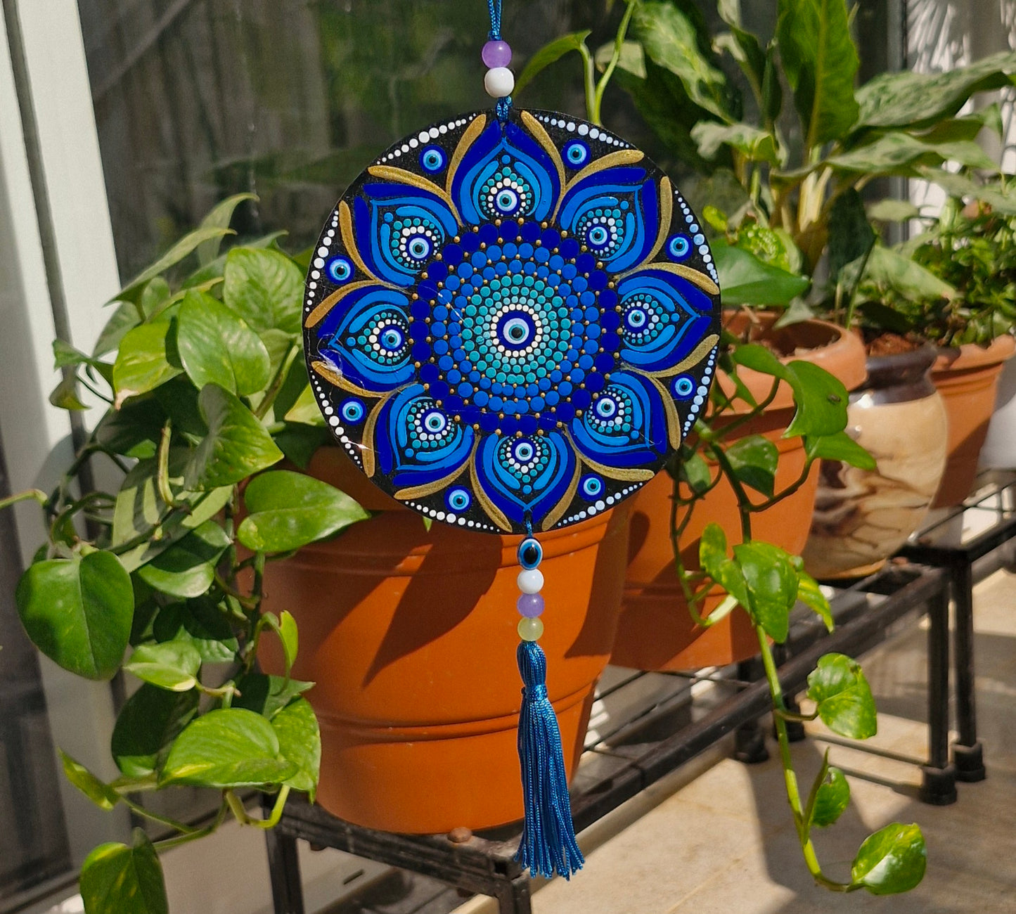 Mandala art evil eye hangings