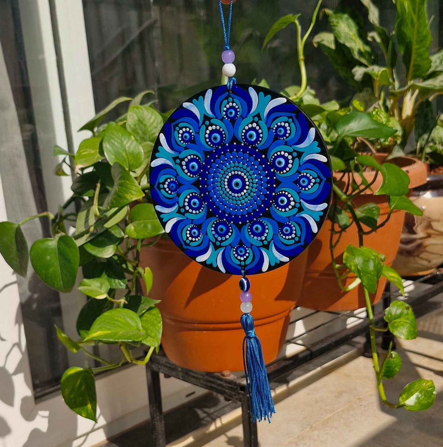 Mandala art evil eye hangings