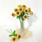 Happy Threads|Cheerful Sunflowers, Eco-Friendly Handcrafted Single Stem Crocheted Flowers - Child-Safe, Lead-Free, Sustainable Decor & Gift Solution