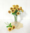 Happy Threads|Cheerful Sunflowers, Eco-Friendly Handcrafted Single Stem Crocheted Flowers - Child-Safe, Lead-Free, Sustainable Decor & Gift Solution