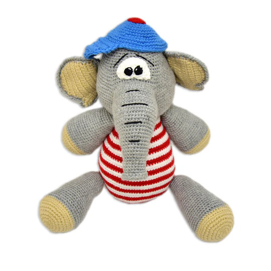 Happy Threads | Bobo the Elephant – Lovingly Handmade Crochet Soft Toy | Safe & Adorable Gift for Kids