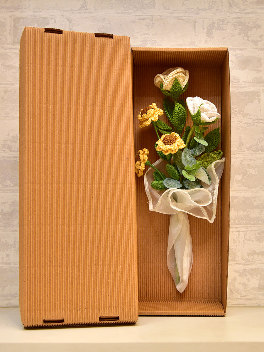 Handcrafted Crocheted Rose & Sunflower Bouquets | Unique Floral Gifts