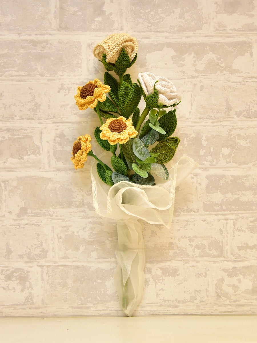 Handcrafted Crocheted Rose & Sunflower Bouquets | Unique Floral Gifts