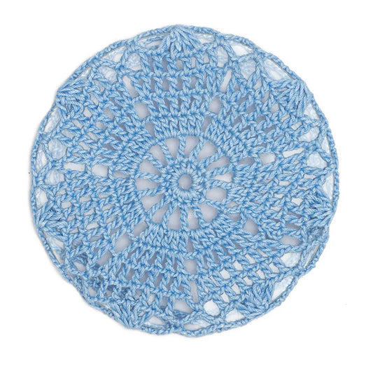 Happy Threads | Serene Opal Blue Crochet Coasters  | Handmade Set of 2 for Tea, Coffee & Home Décor - Hunar Hatti