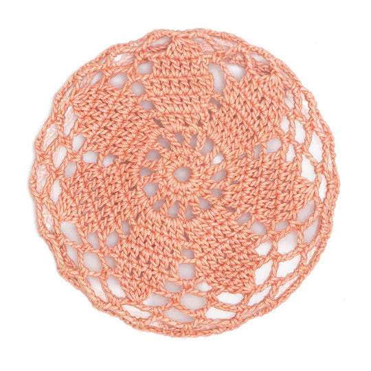 Happy Threads | Quartz Peach Coaster | Handmade Crochet Tea & Coffee Coaster for Home - Hunar Hatti