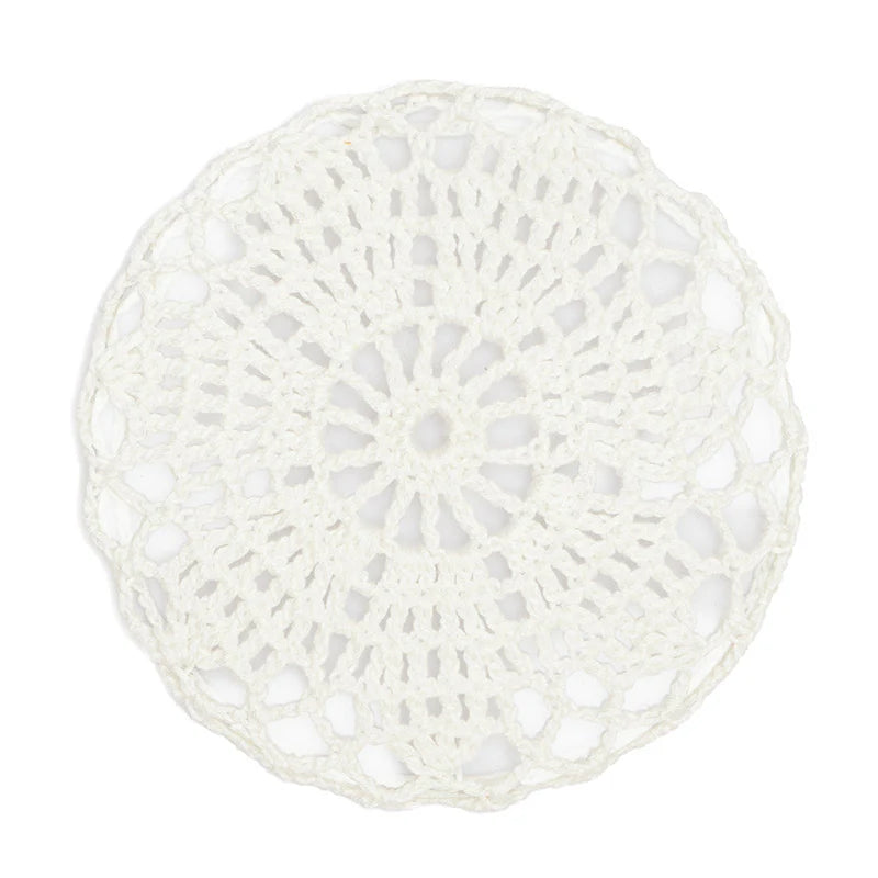 Happy Threads |Pearl White Coaster ✨ | Elegant Handmade Home & Table Décor - Hunar Hatti
