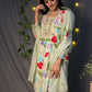 Pista green all-over aari handembroided suit